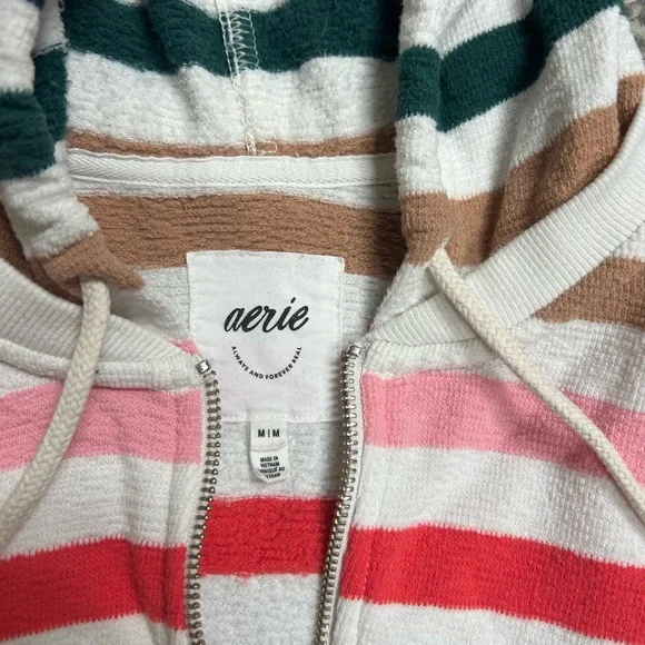 Aerie Multicolor Striped Hoodie Sweater - Picture 2 of 3